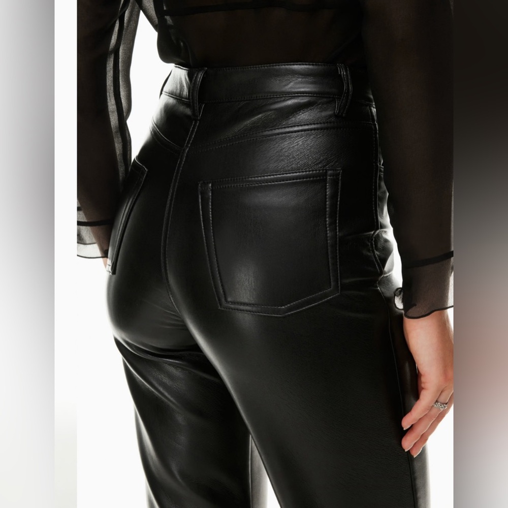 NWT Aritzia Wilfred Vegan Leather Melina Pants - Black / Noir